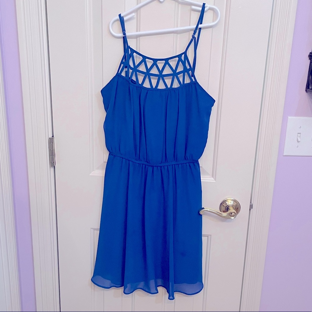 Royal blue green coast dress